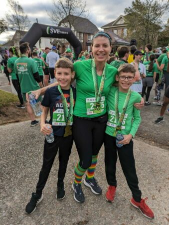 Mother and two son's post-run.