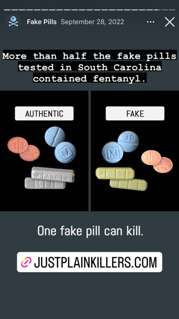 fake pill social side by side