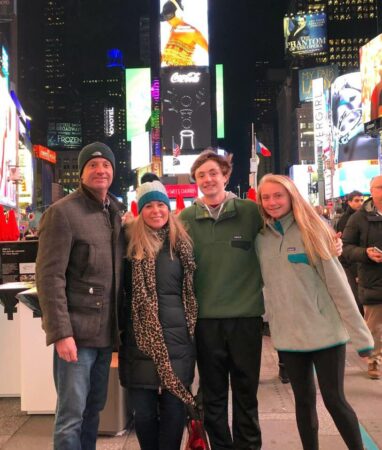 Family in New York City's Times Square.